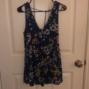 Floral Blouse with Open Back